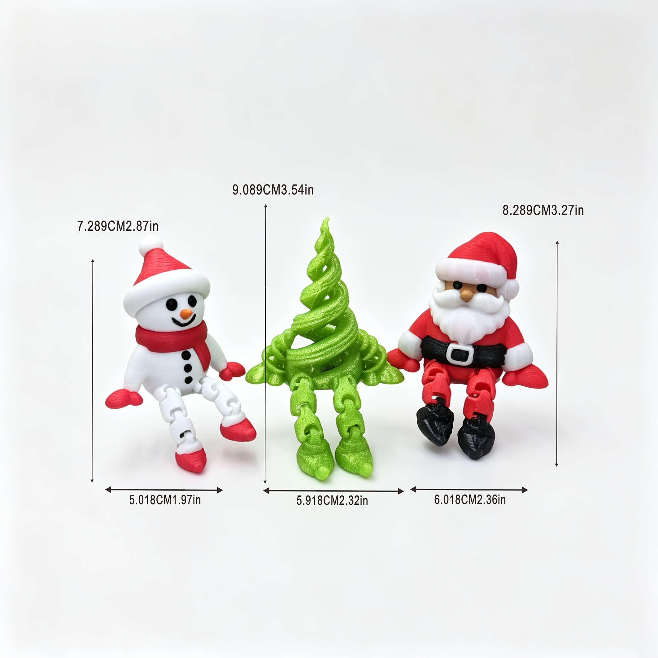 TEMU Collectible Figurines 2pcs/3pcs Christmas Desktop Figurines, Glitter Spiral Christmas Tree Snowman Santa Claus Home Holiday Decor Ornaments