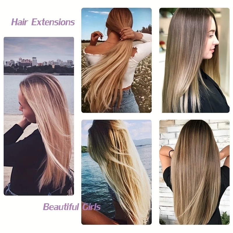 elegant womens long straight hair extensions heat resistant synthetic clips for blonde black hair daily use stylish hairpiece heatresistant hairpiece durable hairpiece details 7