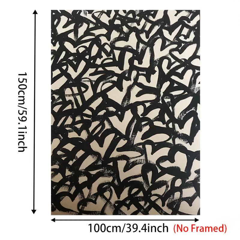 TEMU 2d Flat, 2d/flat 1pc Black And White Abstract Pattern Background Texture Frameless Canvas Wall Art, Large Print Wall Decor, Home Artwork For