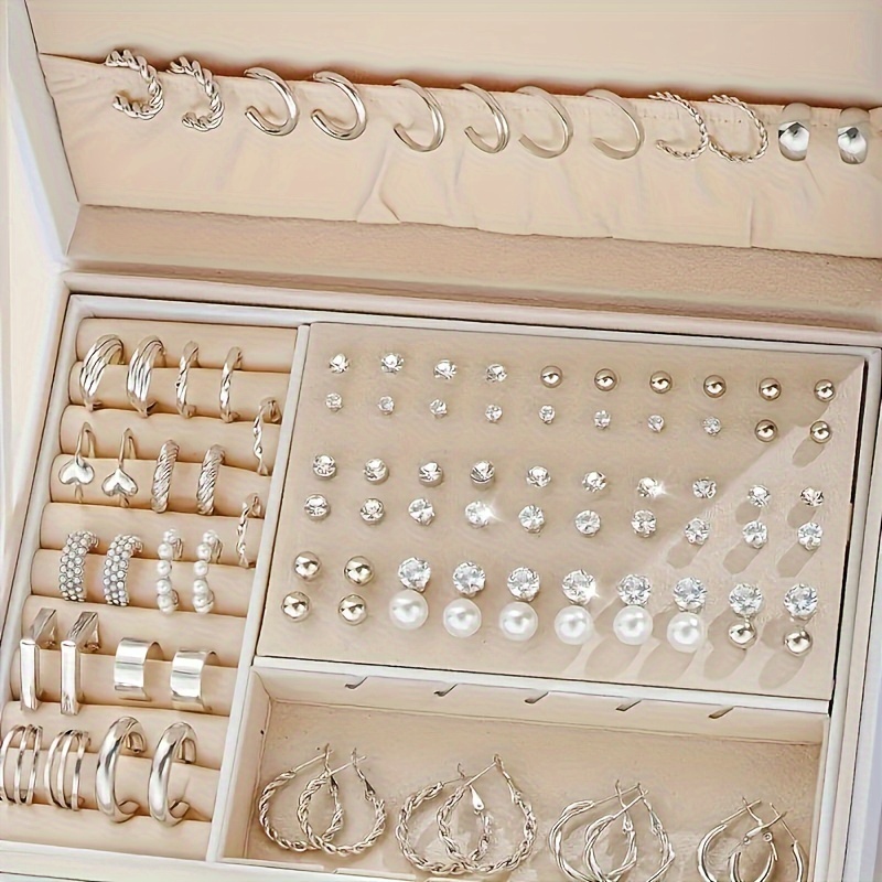 

Geometric Elegance: 102-piece Jewelry Set For Middle Eastern Women - Includes Earrings, Studs, And Hoops - Suitable For Daily Wear And Special Occasions - No Box Included