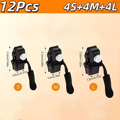 3 sizes zipper repair kit quick removable zipper head replacement no sewing tool free zipper replacement head for jackets bags coats clothing