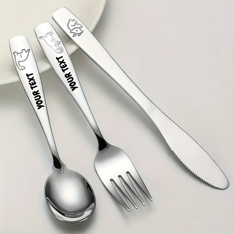 personalized stainless steel cutlery set   name   12 dinosaur pattern set including knife   and teaspoon suitable for   dining and special occasions Product details 6