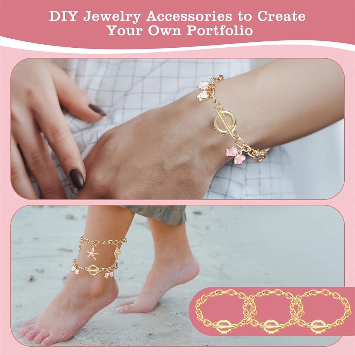 10pcs Charm Bracelet DIY Jewelry Making Kit for Women & Men