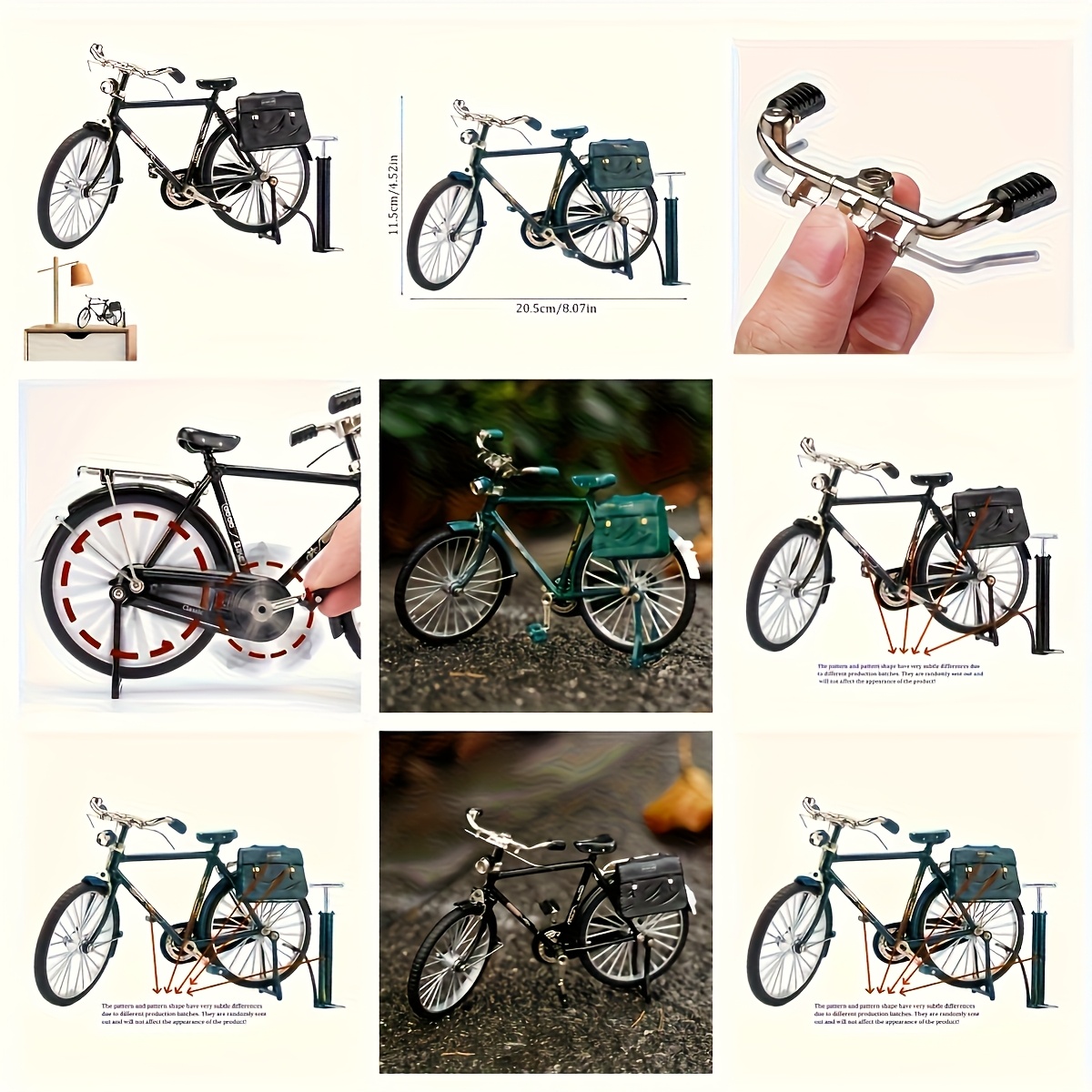 复古金属自行车模型套装 - 4.3英寸/7英寸桌面展示与收藏 | diy复古拼图，耐用合金工艺品 | 独特男士生日礼物/父亲节礼物 商品详情 2