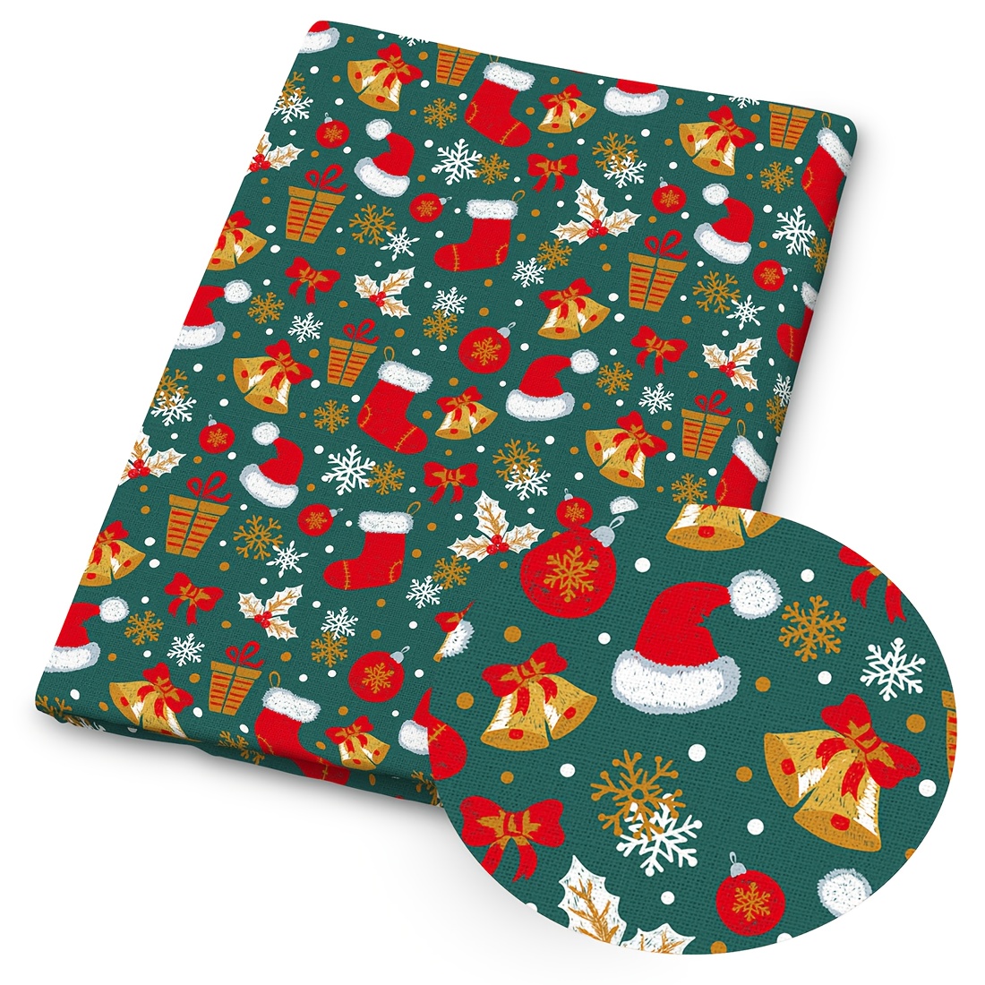 TEMU Une seule pièce sur le thème de Noël, mesurant 59 par 19,68 pouces (150 par 50 cm). Elle présente des de chapeaux de Noël, de Père Noël, de