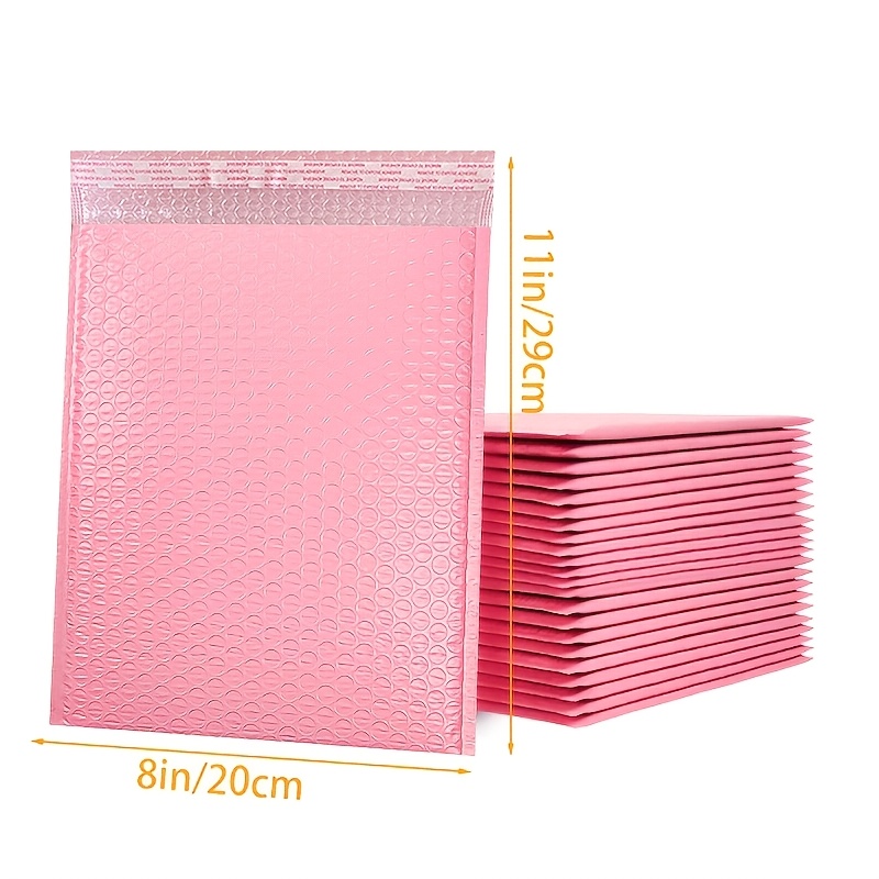 TEMU 20 Stück Pinke Luftpolsterbeutel, 6X9In/8X11In/10X14In Versandbeutel, Plastik Versandtaschen mit Selbstverschlussstreifen, Luftpolsterbeutel für