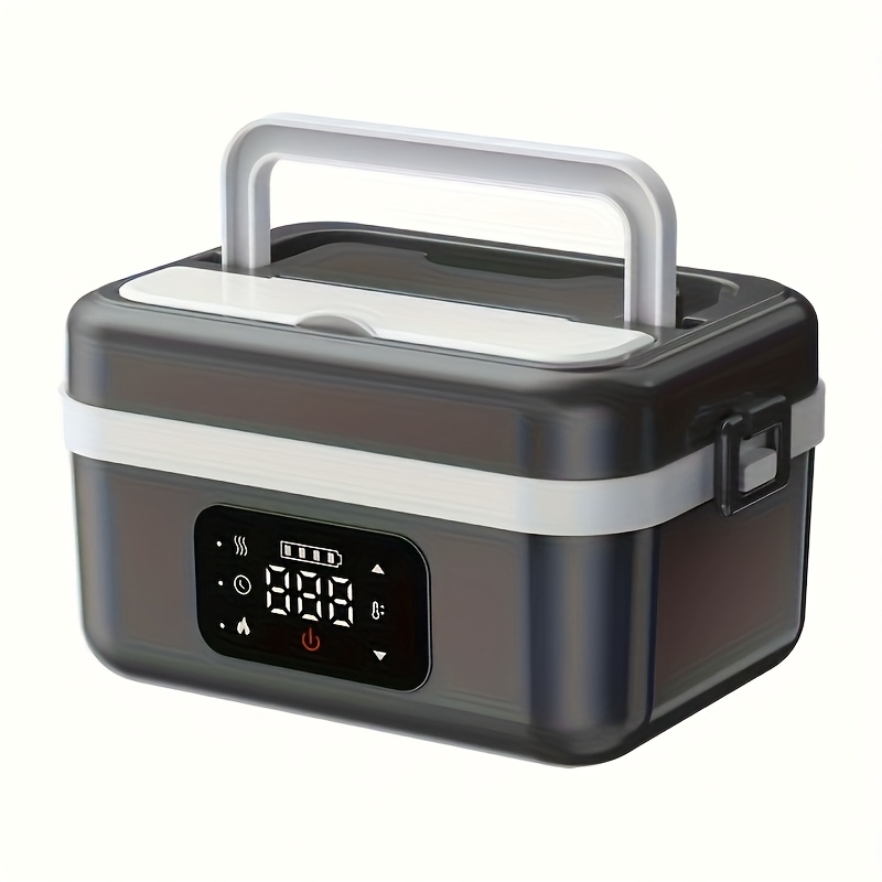 Wireless Lunch Box, Rechargeable Self-Heating Lunch Box, 1 Liter Portable Heated Lunch Box Food Heater with Timer