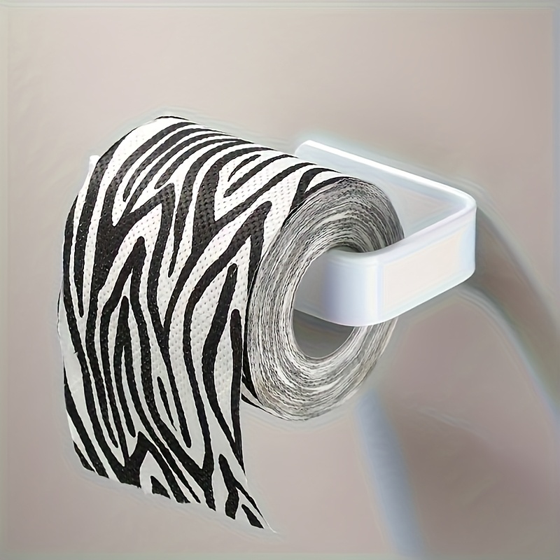 E-shop 1 Stück Wandmontierter Kunststoff-Papierhalter, Bohrfreier Badezimmer-Toilettenpapierhalter, Praktische Aufbewahrungsbox