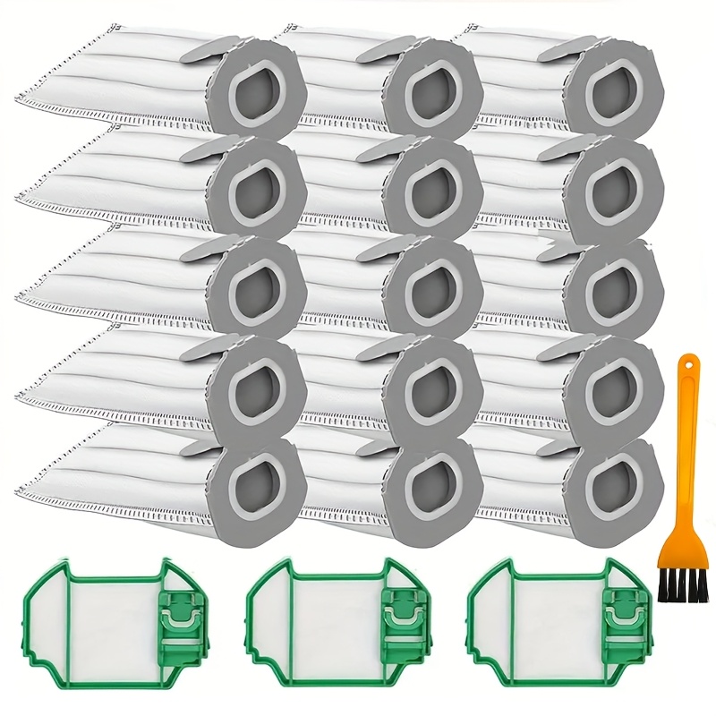 Image of 15c Packaging 15 Vacuum Cleaner Bags, Suitable For Vorwerks Kobold Vk7, For Vorwerk Kobold Vk7 Fp7, With 3 Hepa Filters