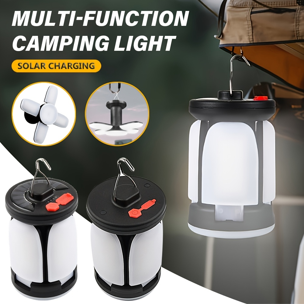 Lanterne solaire pliable pour le camping, lampe de camping étanche rechargeable, lampe LED pour tente, pour le camping, la randonnée, la pêche, les situations d'urgence - Sport & Plein air