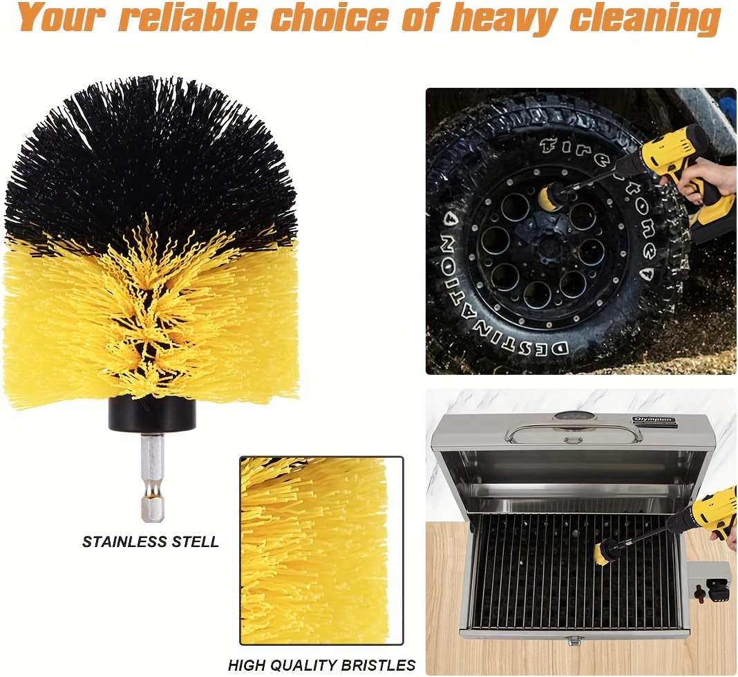 30pcs drill brush attachment set multi surface cleaning kit with sanding pads polishing pads and extension accessories ideal for home car bathroom toilet kitchen floor cleaning no electricity needed details 0