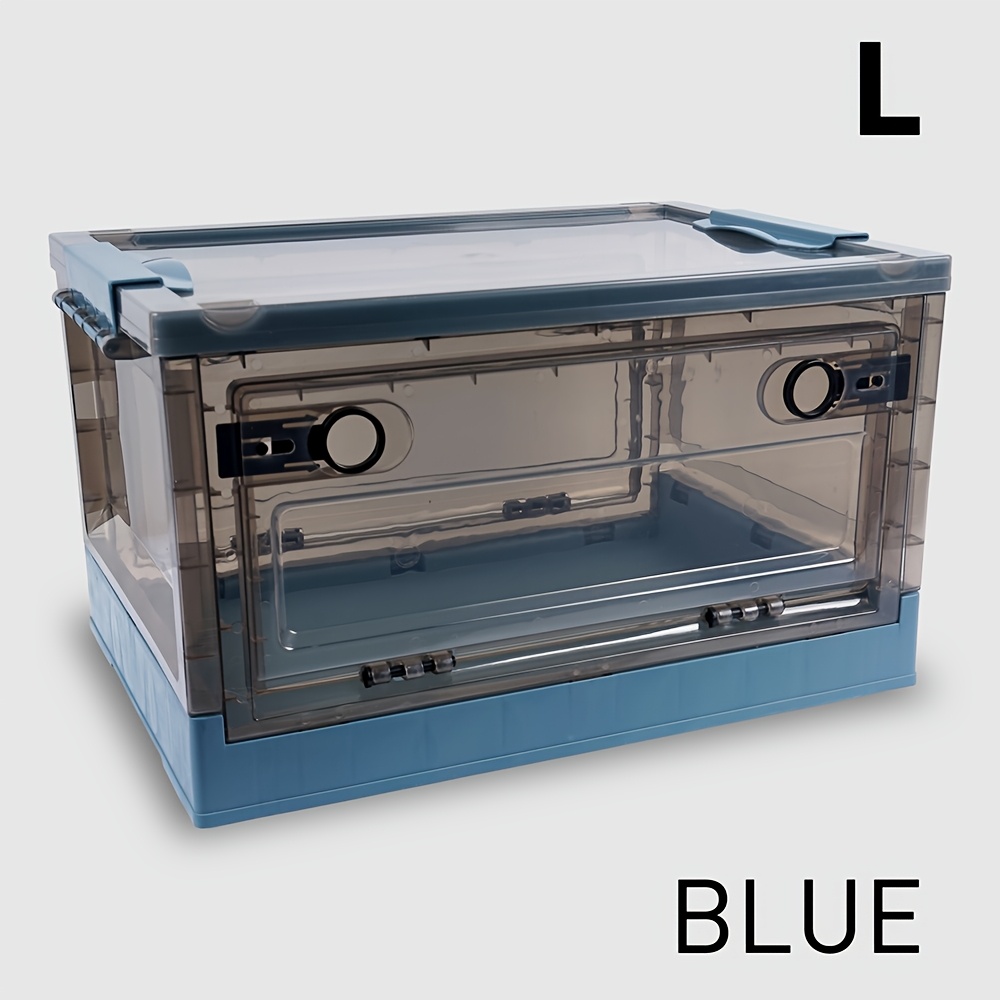 large capacity brown foldable storage box with transparent visibility three way opening for quick folding and storage   with detachable casters for   and a portable pull handle for effortless opening Product details 7