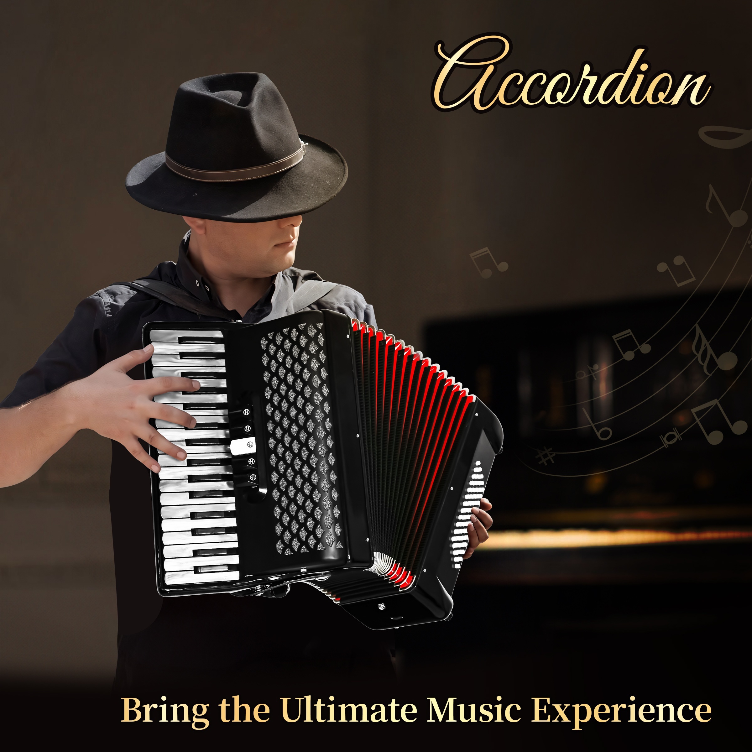 accordion 34 key 60 piano accordion strap educational - Temu