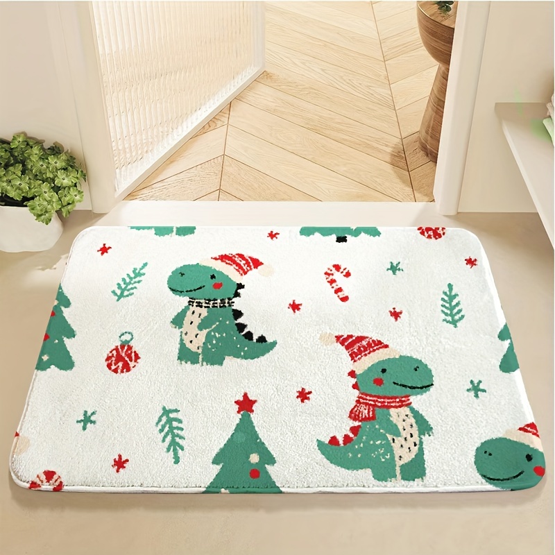 

1pc Christmas Carpet, Bath Mat, Polyester Fleece, , Rectangular, Low , For Bathroom, , , Study - 1800gsm, Fluffy Decor Decoration