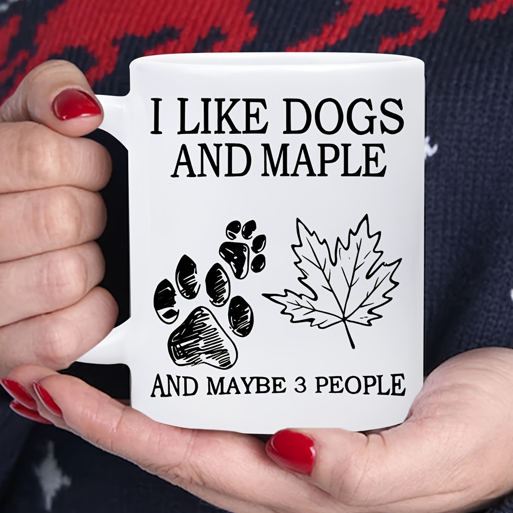 TEMU 1 11oz 325ml "i Like Dogs" Satirical Theme Ceramic Cup Dishwasher Safe, Durable, Easy To Clean, Perfect Gift For Dog Lovers, Friends, Family,, Ideal For New Year, Valentine's Day, Holiday Gift
