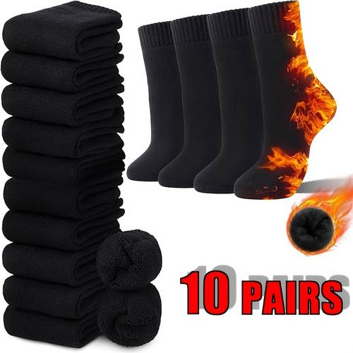 10 pair mens wool wool thermal socks comfortable thick calf socks for weather ideal for valentines day gifts