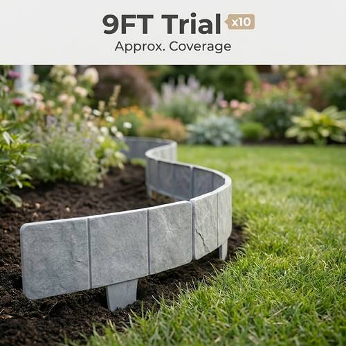 stone look garden border no dig landscape panels for flower beds lawn borders yard flexible outdoor decorative fence