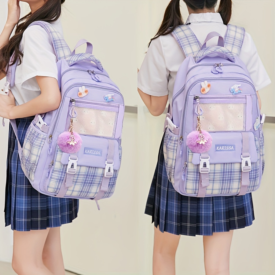 

Girls Backpack 15.6 Inch Laptop School Bag Cute Kids Elementary College Backpacks Large Bookbags For Teen Girl Women Students Anti Theft Travel Daypack - Purple