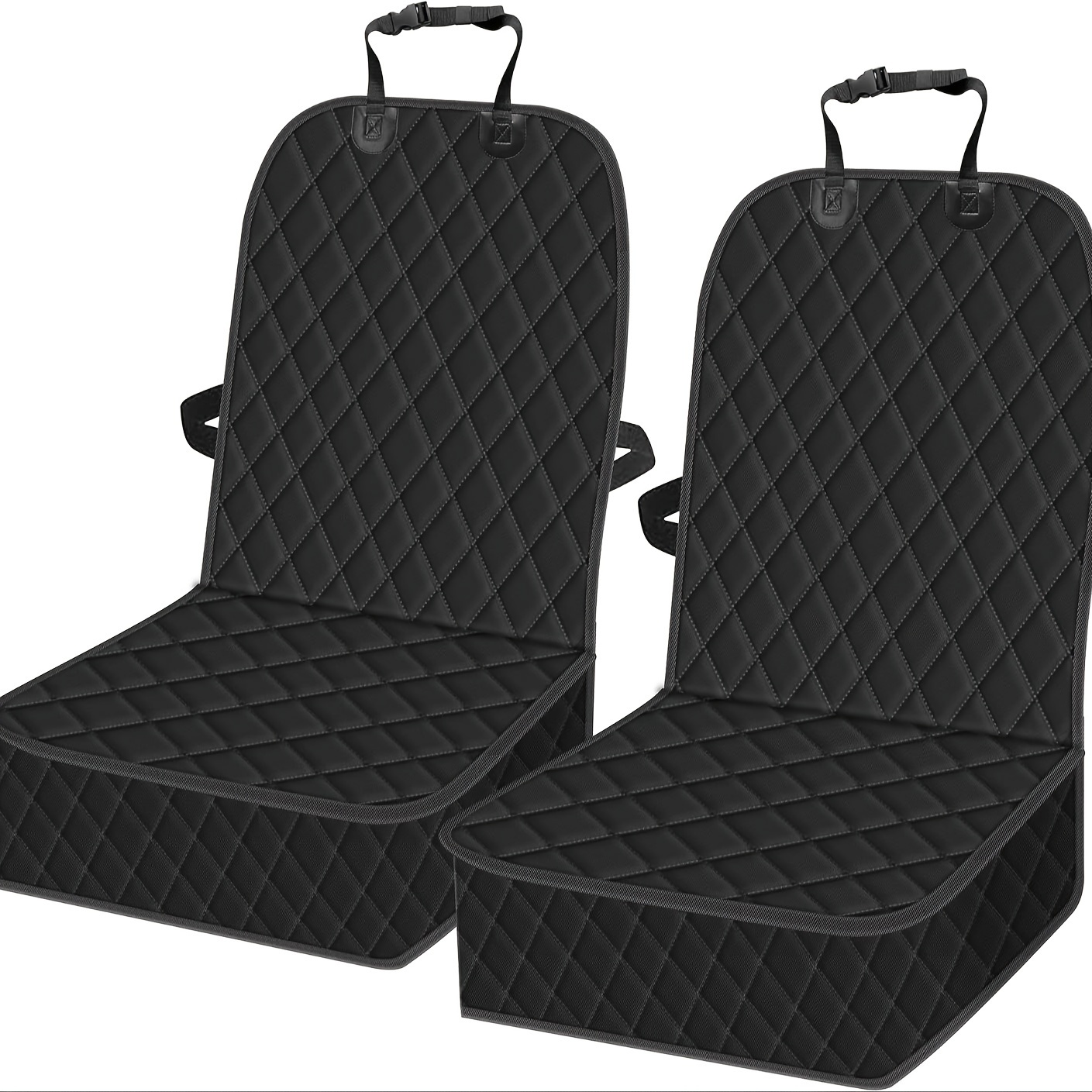 

2-pack Waterproof Pet Car Seat Covers, Universal Fit Polyester Blend Dog Front Seat Protection Covers For Cars, Trucks, Suvs - Non-slip, Scratchproof, Easy Seat Belt Access & Full Coverage
