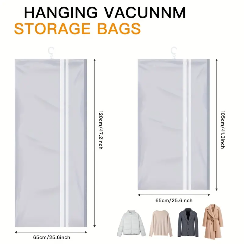 8 10pcs hanging vacuum storage bags hooks space saving clear - Temu 8 10pcs hanging vacuum storage bags hooks space saving clear - Temu
