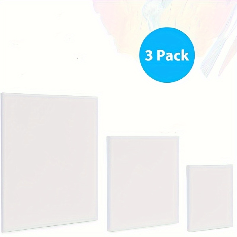 

Canvas For Painting, 40x30, 30x20, 20x15, Set Of 3 Stretched White Canvas, Artist Canvas Frame Board Panel, Cotton Canvas For Oil, Acrylic, Watercolor