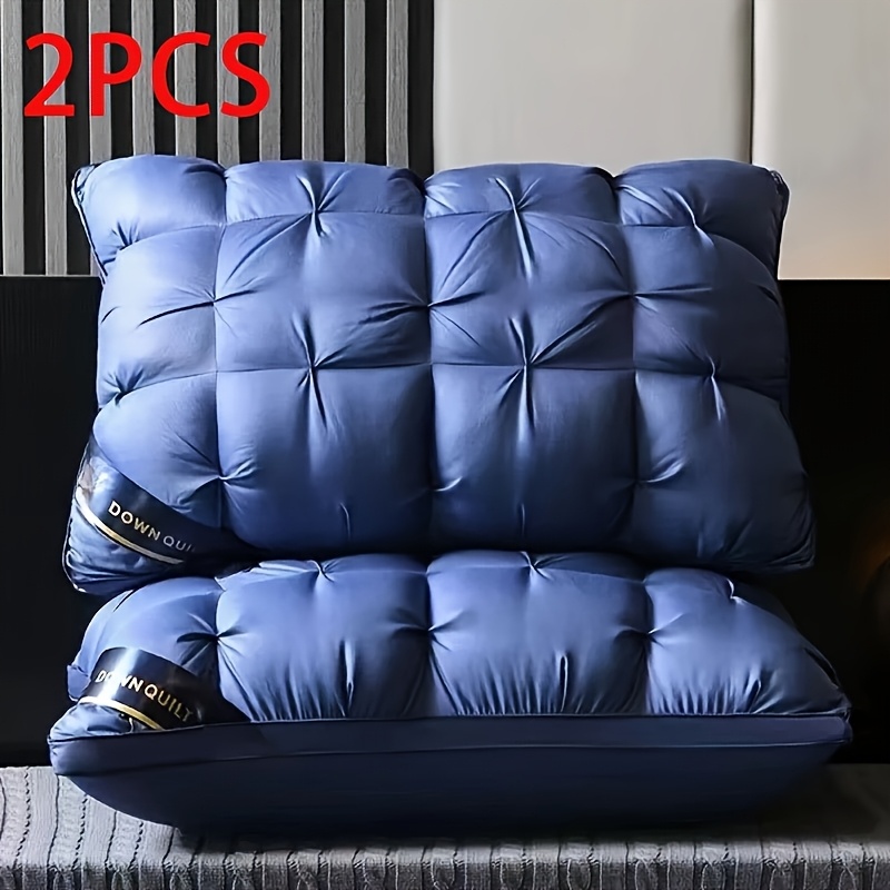 TEMU 2pcs Of Luxury 5- , 19x29 Inches - Deep Sleep Neck Support, High Pillow Core That Does Not Collapse In , Machine Washable