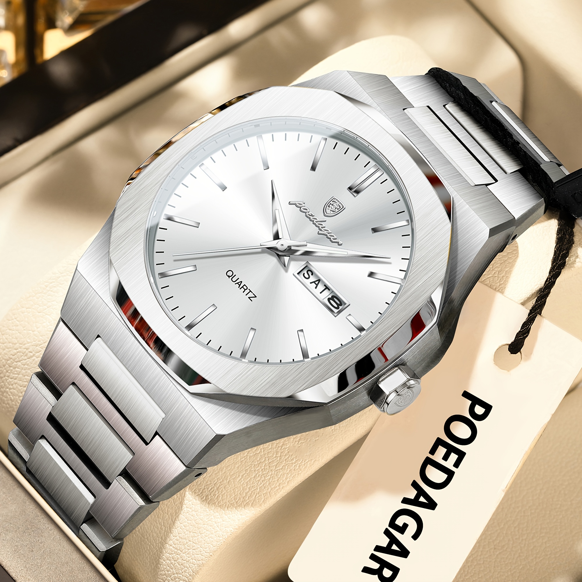 Poedagar Original Quartz Men Watch Luminous Waterproof Calendar Multi-functional Men Wristwatch Casual Classic Luxury Men Clock