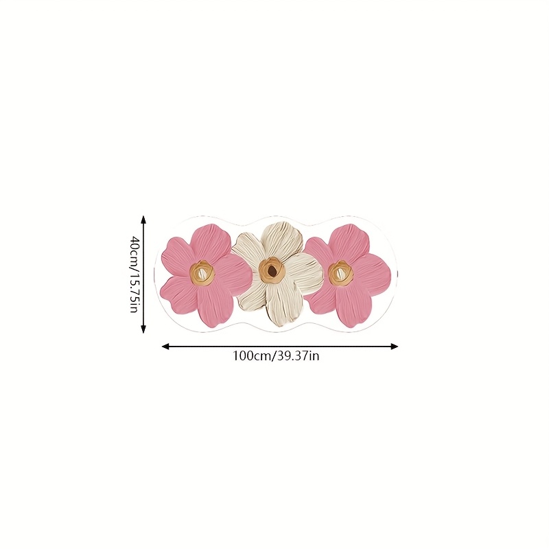 TEMU 1pc Velvet 850g/㎡ Oil Painting Style Bedside Decorative Rug With Non-slip Rubber Dots Backing, Machine Washable, Suitable For Bedroom, Bedside,