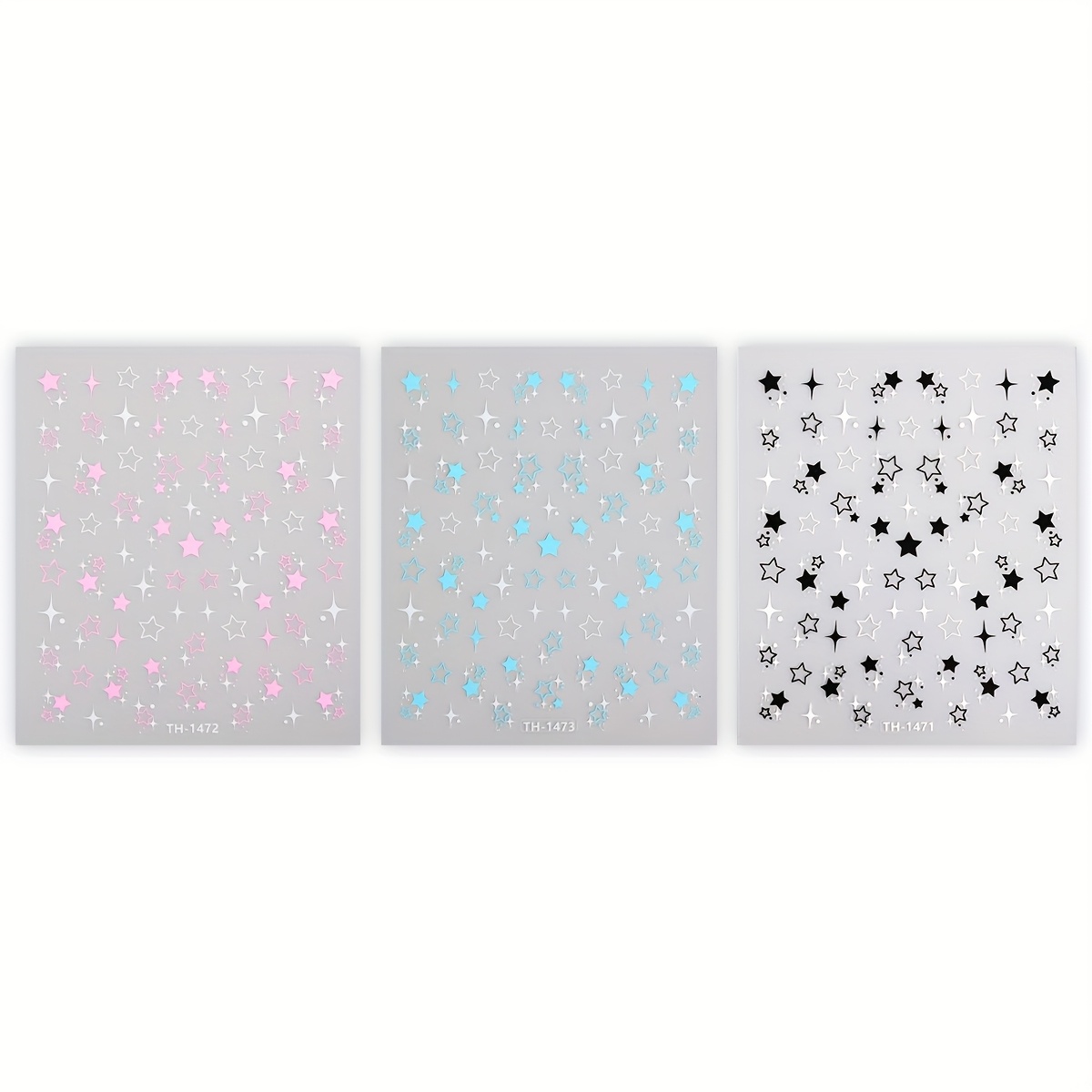 3pcs Star Nail Sticker, Colorful Cute Self- Nail Decal, Perfect For Women's Holiday Trips And Nail Art