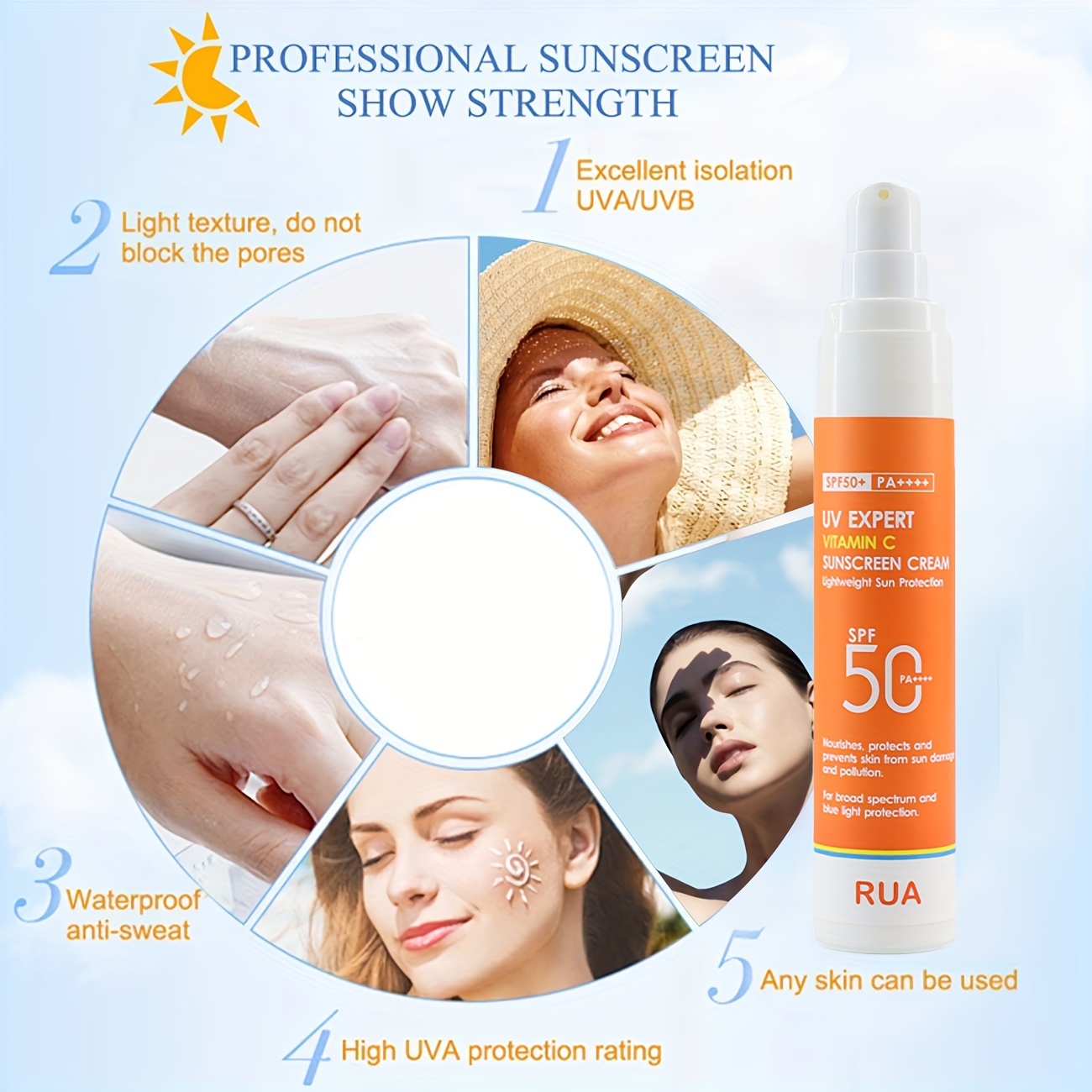 vitamin c sunscreen for face and body non greasy sweat water resistant ideal for outdoor activities on   Product details 6