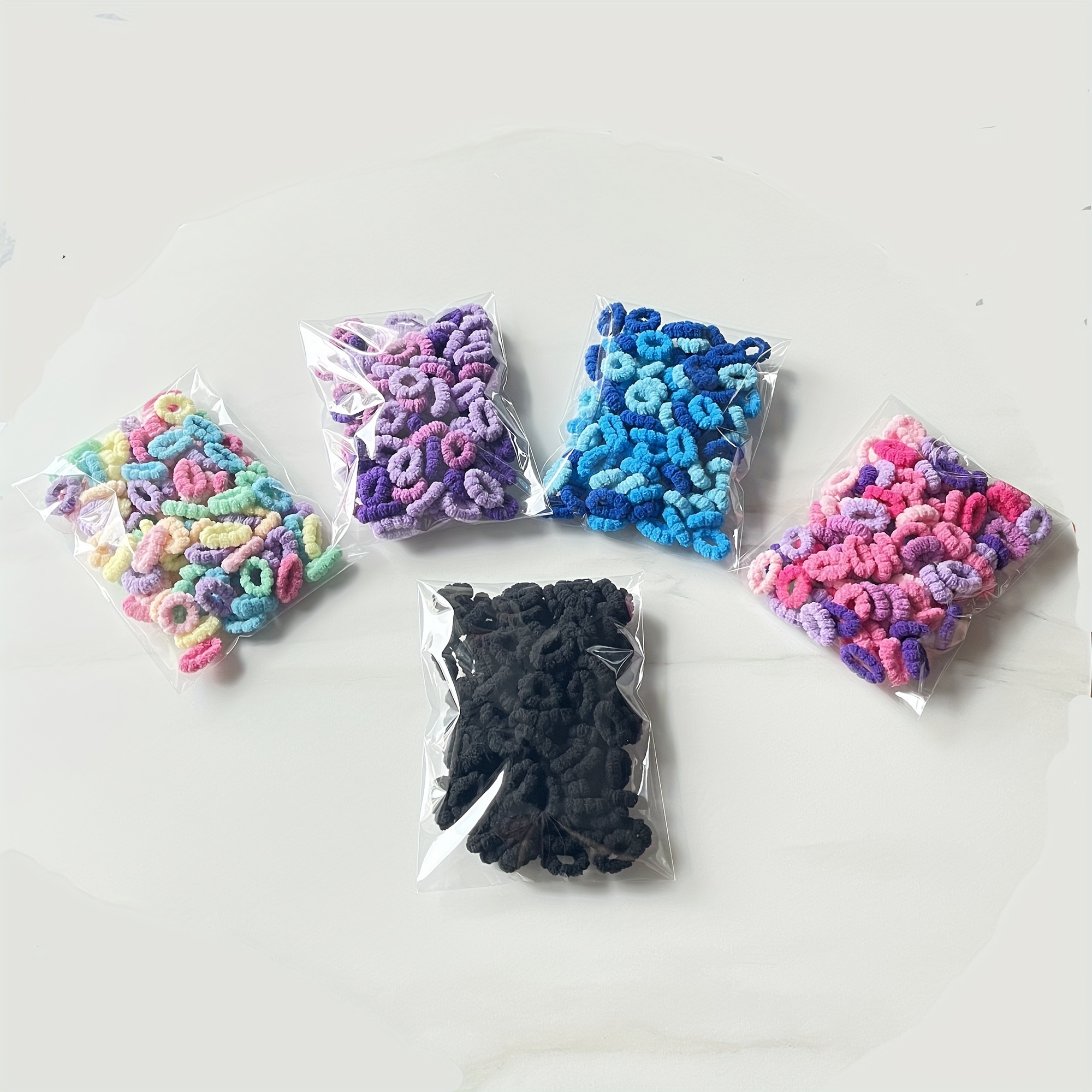 40/60pcs Colorful Jersey Hair Bands for - High Elasticity, No Damage, Braided Ponytail Holders, Hair Ties with Bow & Beaded Details - Perfect for Homecoming, Boho & Sweet Styles, Hair Accessories for