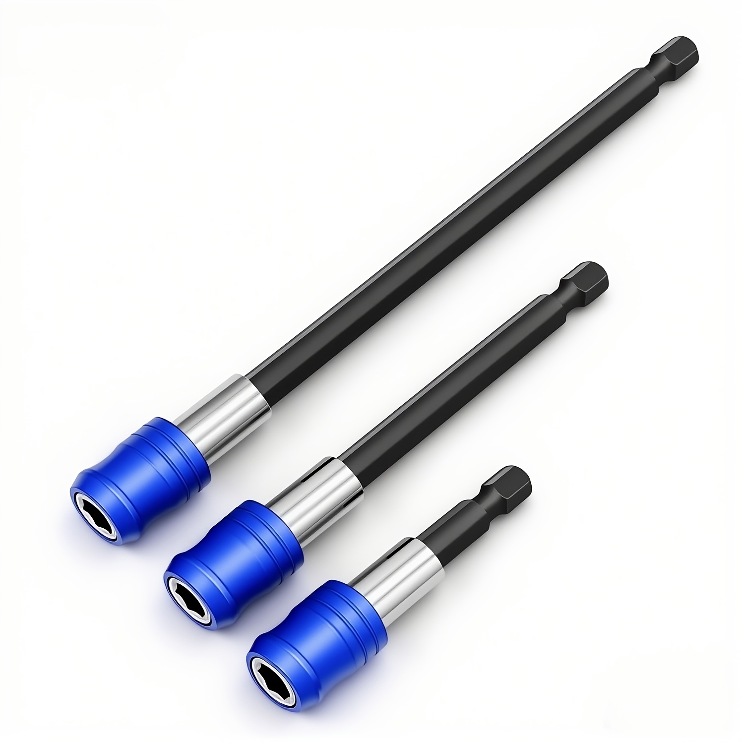 3pcs Quick Release Drill Bit Extension | Driver Bit Set, Magnetic Screwdriver Bit Holder, Bar Socket Adapter, 1/4 Inch Hex Shank Power Magnetic Bit Holder For Screws Nuts Drill, Steel Material