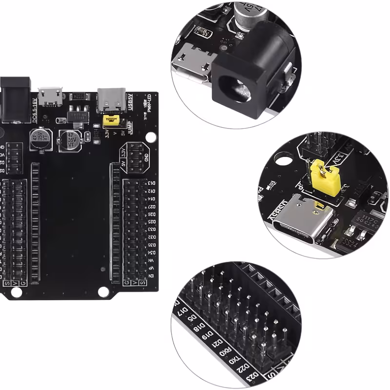 1/2/4 ערכות לוח פיתוח esp32 עם ממשק usb כפול, לוח פיתוח esp32 esp-32s 30 עם ממשק type-c ו-micro usb כפול, לוח הרחבה ל-esp32 פרטי מוצר 2