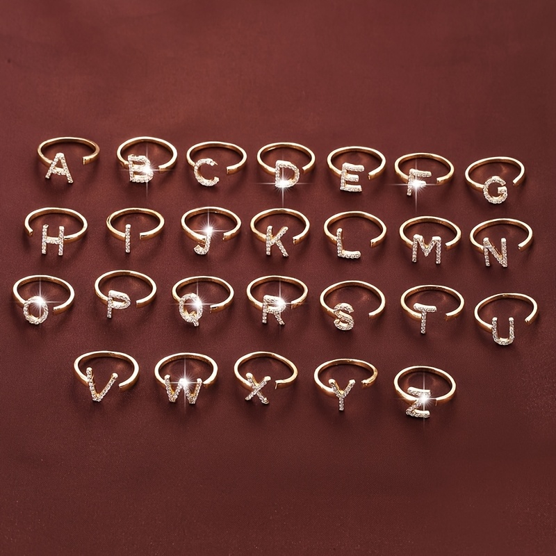 Letter Set Zirconia Women's Ring