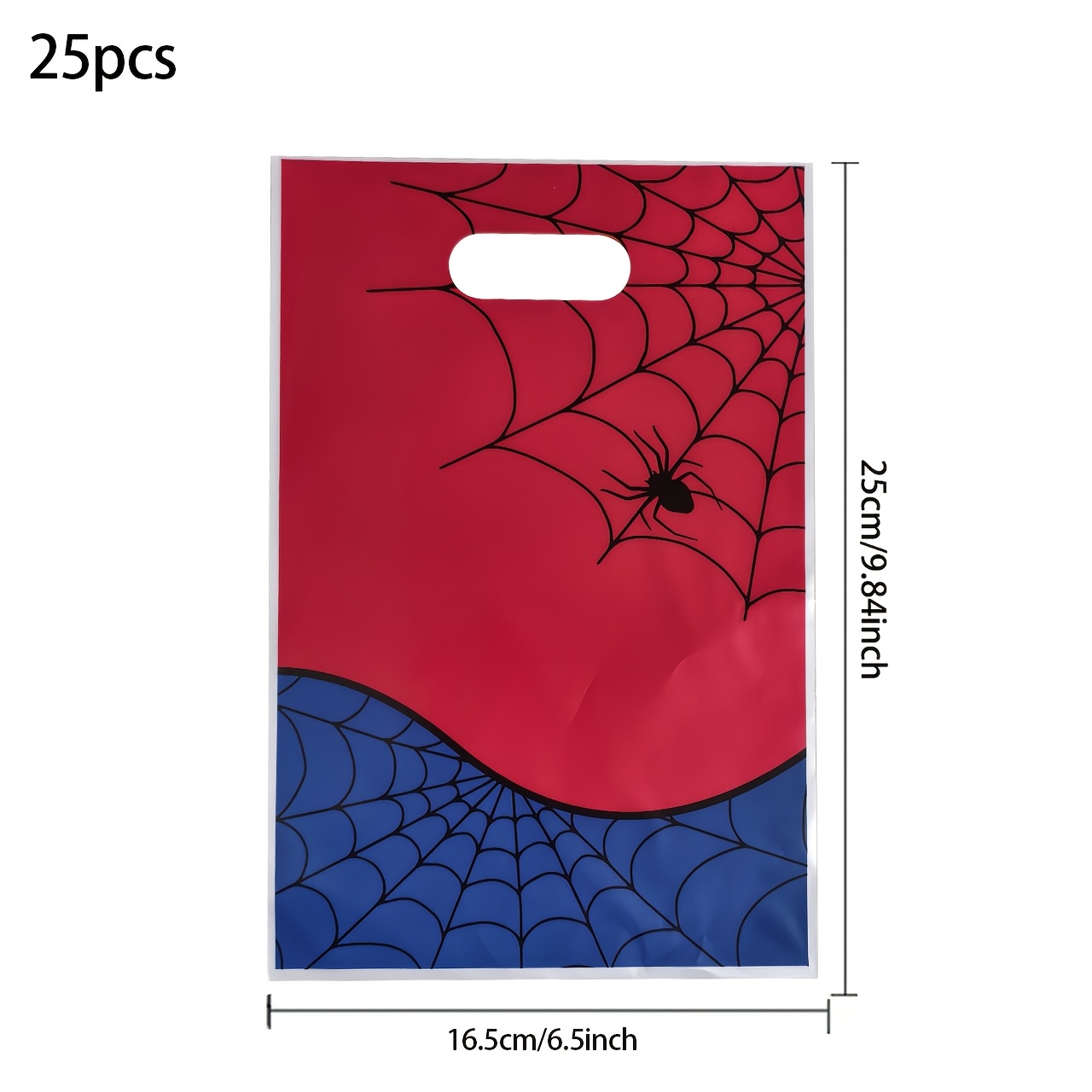 TEMU 10-pack, 25-pack, 50-pack Red And Blue Spiderweb Themed Bags, Birthday Party Decorations, Gift Bags, Wedding Favor Bags, 9.84*6.5 Inches, Gift