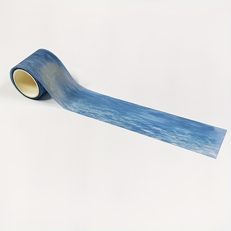 TEMU Rouleau de deux mètres de ruban Ceenie et washi avec motif de sur surface d'eau, parfait pour décorer des journaux, comprenant un ruban à huile