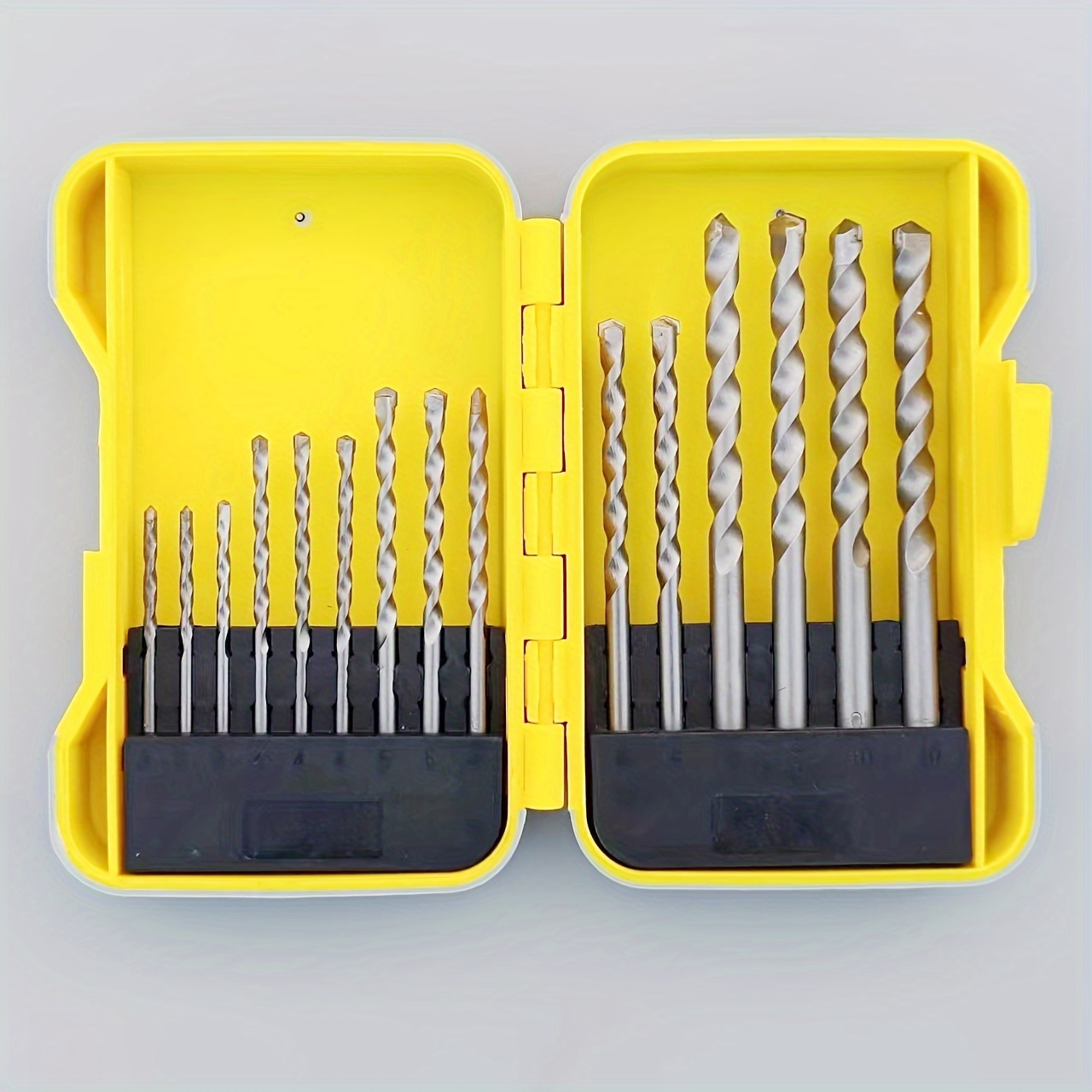 Image of 15pcs High-strength Alloy Drill Bit Set Tool Gifts, 3mm-10mm Round Shank For Concrete, Brick, Marble & Granite - Durable, Wear-resistant With Stylish Plastic Case By Mys