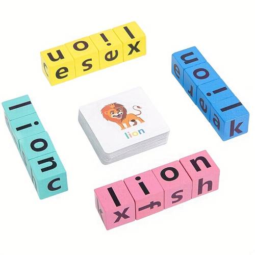 wooden alphabet building blocks educational spelling word puzzle game for perfect christmas or birthday gift
