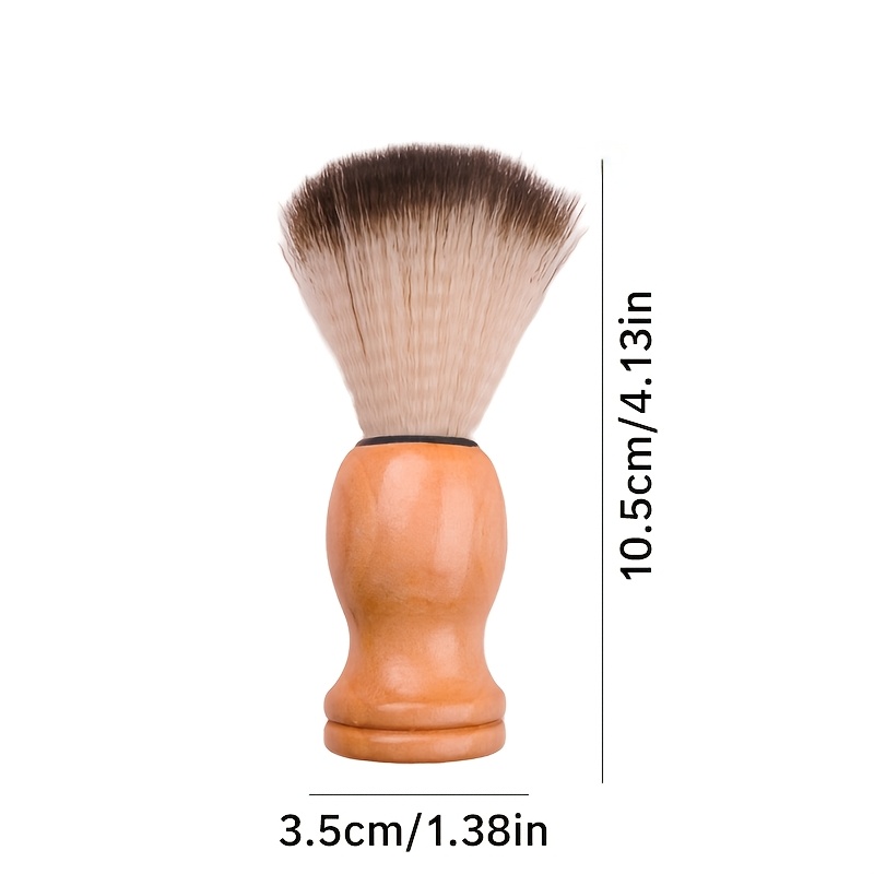 TEMU Men' S Brush Soft Hair Solid Wooden Handle Shaving Brush Soft Shaving Foam Brush Barber Shop Shaving Brush Shaving Brush