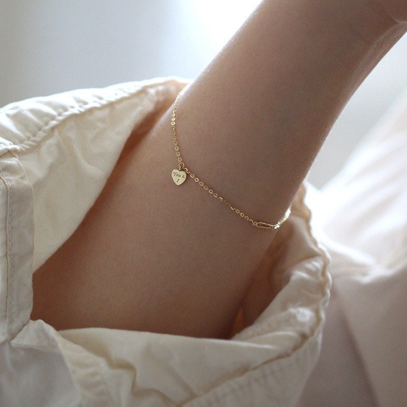 TEMU Bracelet en argent 925 pour femmes, , étudiantes, élégant, , polyvalent, simple, broche anglaise, bijou de main très fin, et tendance
