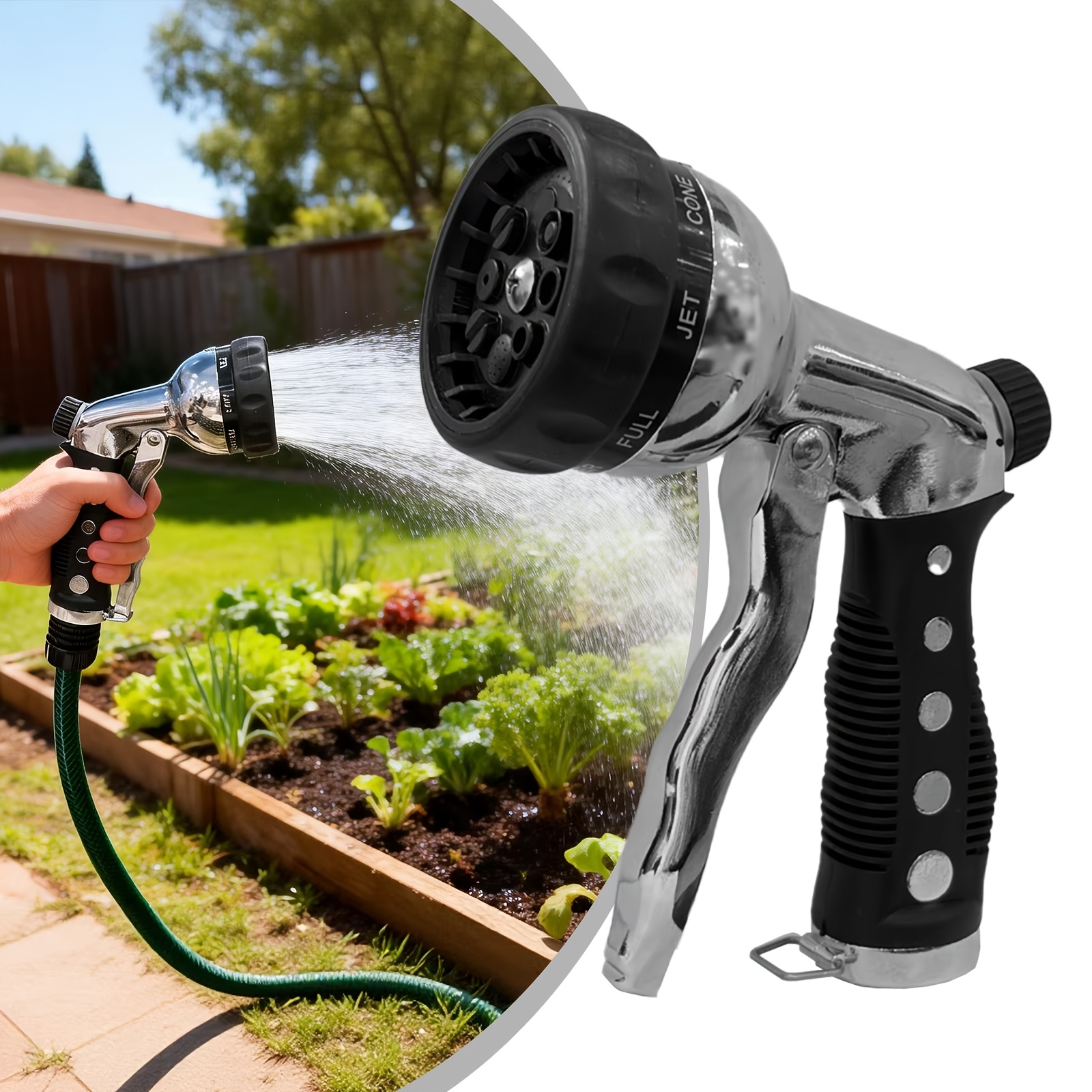 Mehrzweck-Gartenschlauchdüse-Sprühgerät, robuste Handwasserpistole, Hochdruck-Gartenspritze zum Bewässern von Pflanzen Rasen
