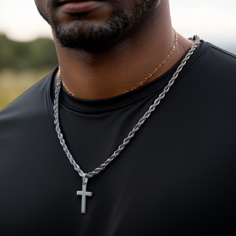 Image of 1 Stainless Steel Pendant For Men, Fashionable And Minimalist Necklace, Street Hip-hop Accessory