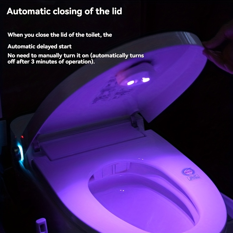 1 smart toilet cleaner toilet purifier 1 double sided tape rechargeable led light multifunctional and portable suitable for home and business travel use Product details 4