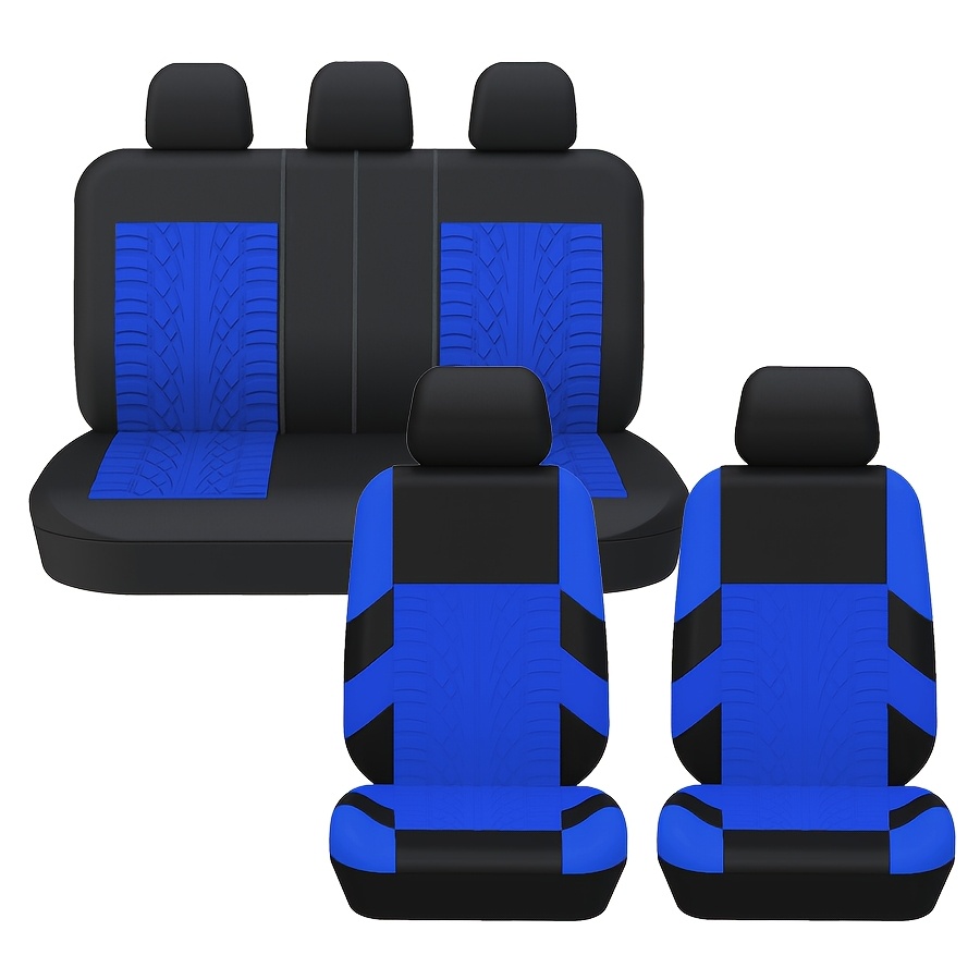TEMU Car Seat Covers Set Polyester Fabric Universal Fits Most Cars Covers Car Seat Protector