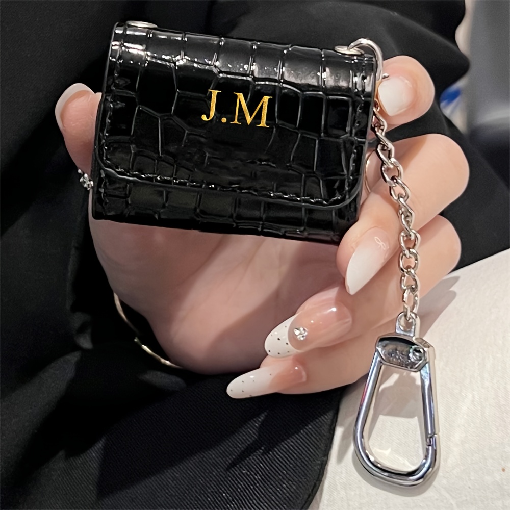 TEMU Tailored Personalized Golden Initials Earphone Case For , 2, 3, 4 Pro, 2 Pro, 3 - Luxurious With New Crocodile Cover