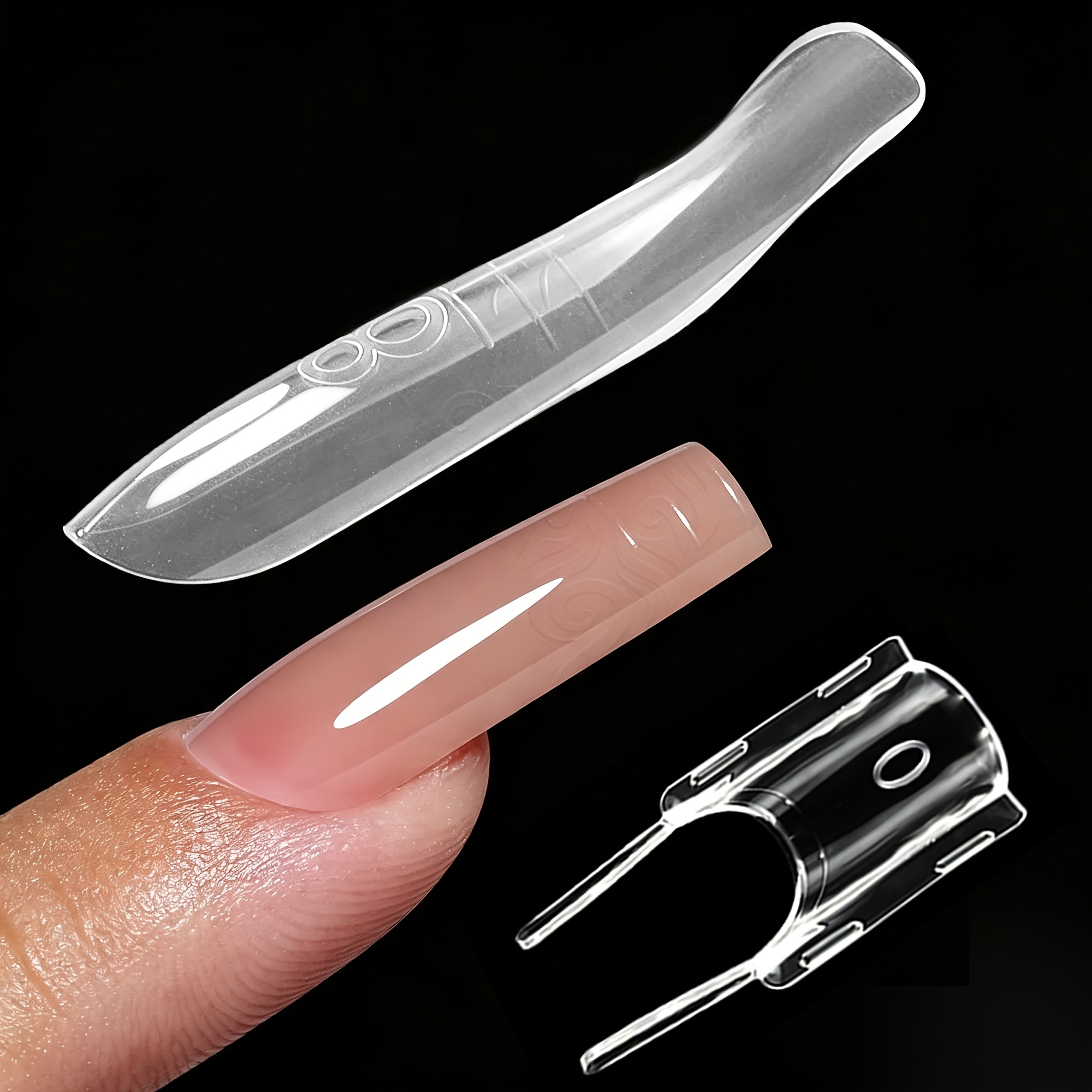 120pcs Rocket Sandwich Short Square Nail Tool for Lengthening