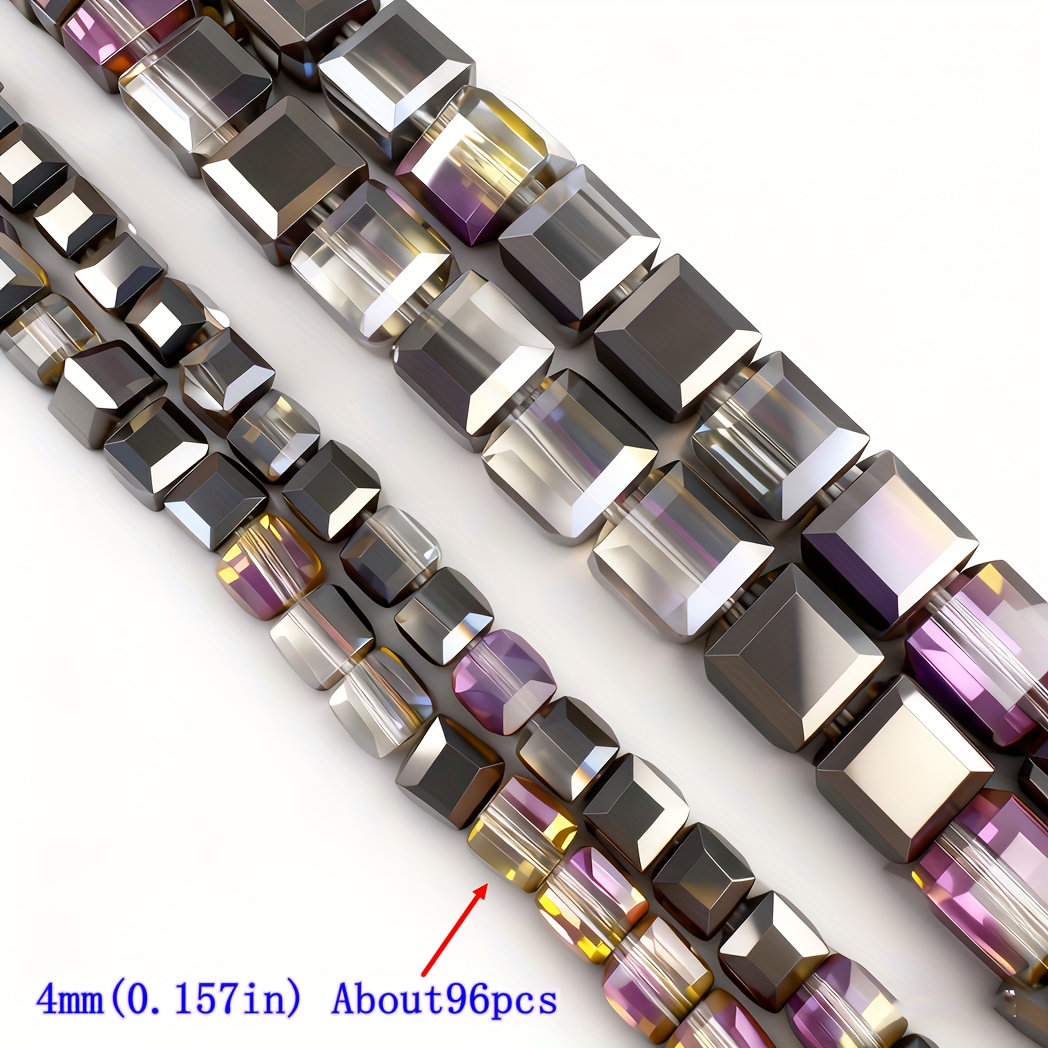 E-shop 96/47/48 Stück Österreichische Luxuriöse Rosen Halbfertige Quadratische Lose Perlen mit Löchern 4/6/8mm Abstandshalter Perlen DIY Schmuckzubehör