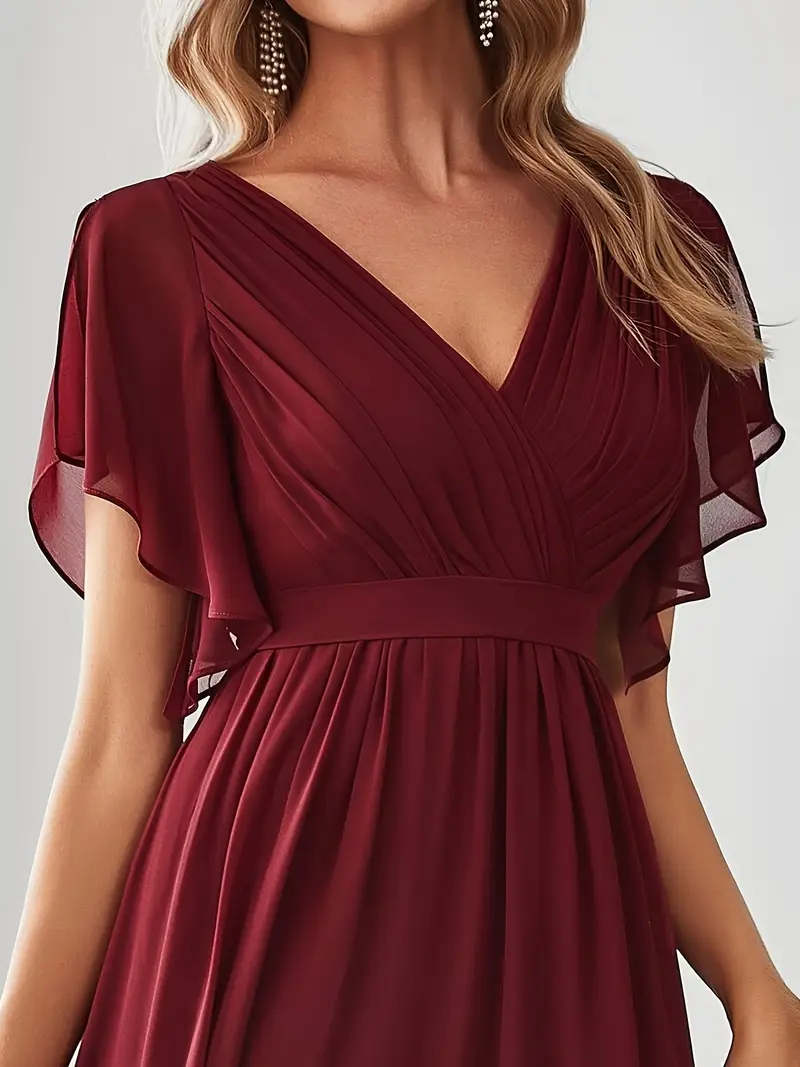 burgundy chiffon cami wedding dress slit - Temu Oman burgundy chiffon cami wedding dress slit - Temu Oman
