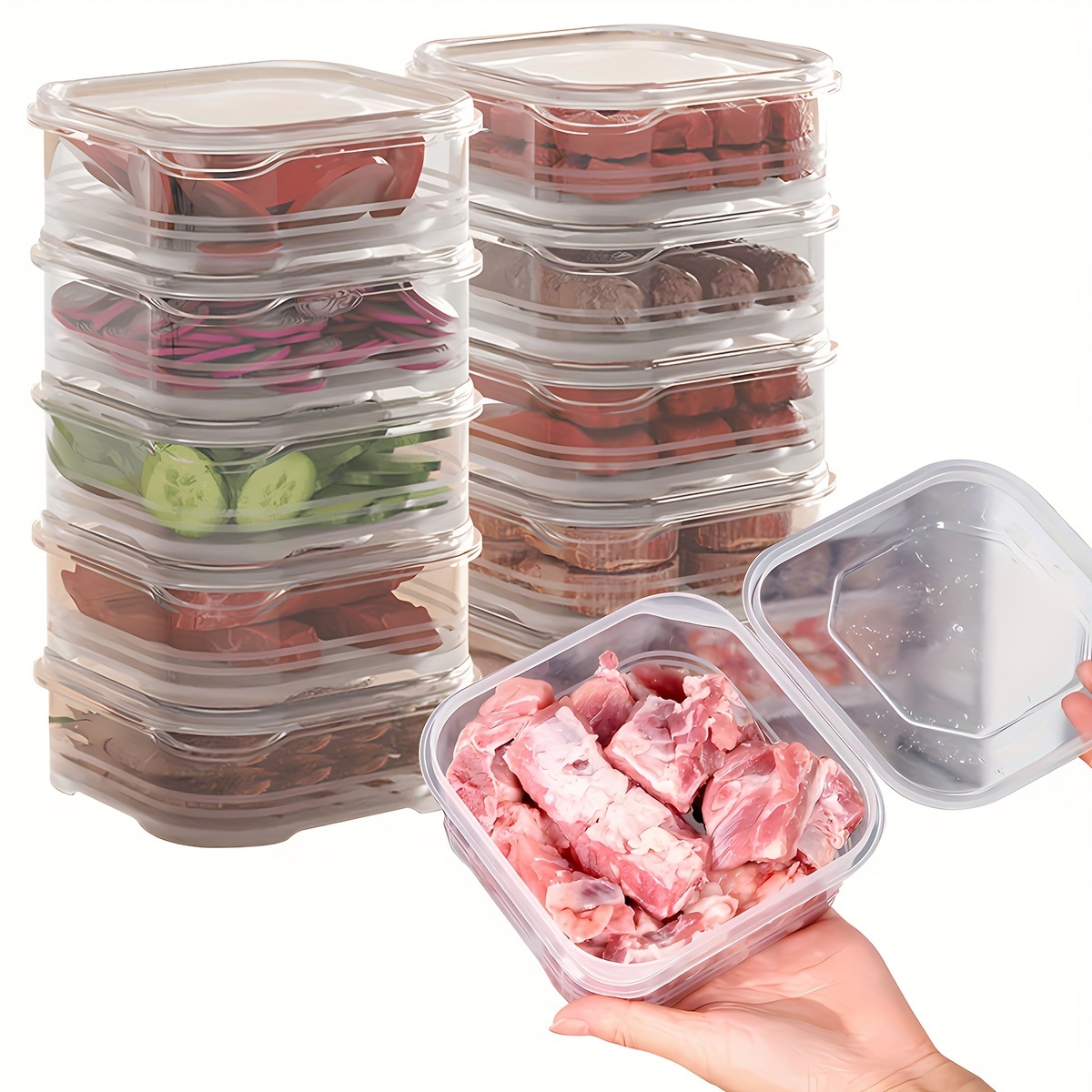 

7-piece Food Storage Container Set With Lids - Dishwasher Safe, Microwave & Freezer Friendly - Perfect For Meat, Vegetables, Rv Essentials & Camping Must-haves