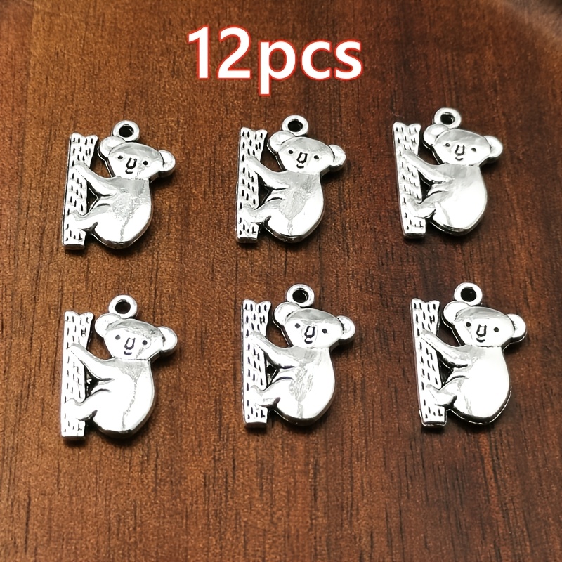 TEMU 12pcs Bear Charm Pendant Women's Fashion Pendant Handmade Necklace Earrings Bracelet Additions Bohemian Style Jewelry Additions Jewelry Making